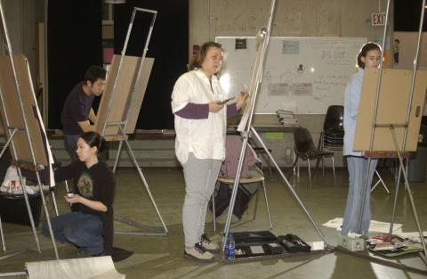 Students Drawing in Art Studio, Studio Art Class