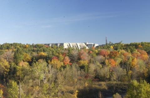 View of Highland Creek Valley and Andrews Buildings, taken from Morningside Bridge, Sunny Weather