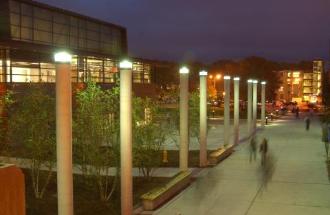 Exterior, Pathway between H-Wing and Academic Resource Centre (ARC), Seen at Night