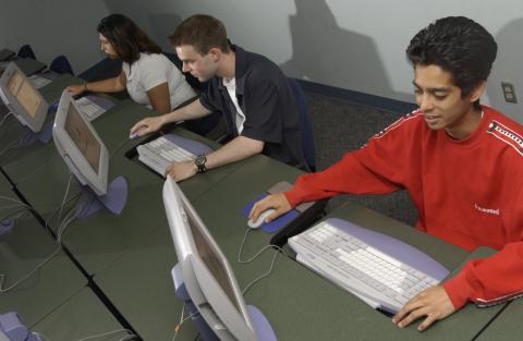 Students Using Computers, New Media Studies Program, Promotional Image
