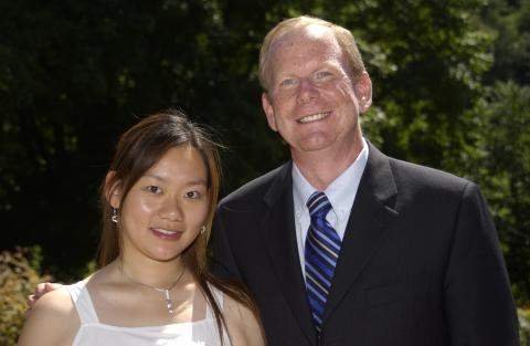 Student with Don MacMillan, International Student Event, Miller Lash House