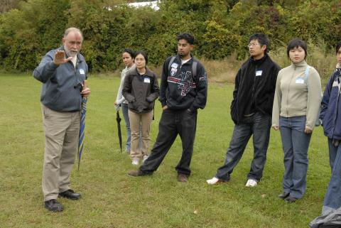 Tony Price with Student Group, Nature Walk by Highland Creek, Green Initiatives Launch Event