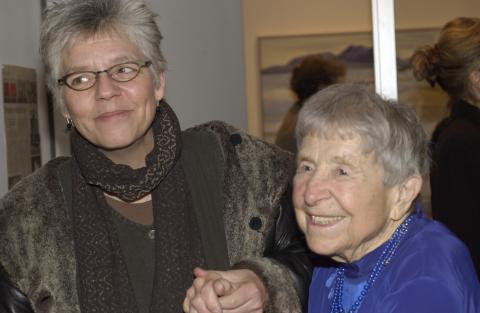Doris McCarthy with Guest at Event, Wynick-Tuck Gallery
