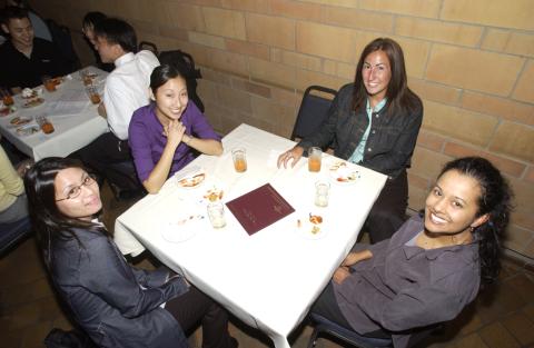 Management Co-op Students Seated at Table, Faculty Dining Room