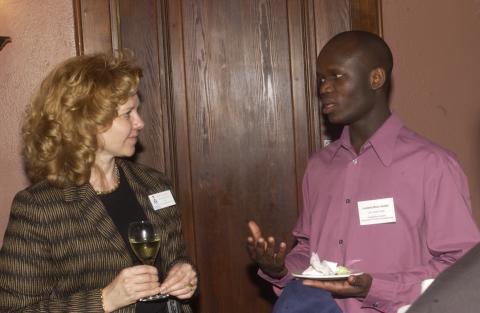 Kim McLean and Luciano Moro Jamba Talking, "Great Minds" Campaign Event, Reception, Miller Lash House