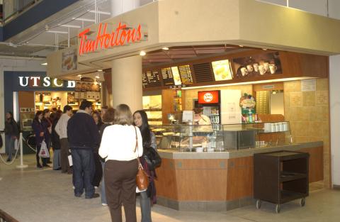 Students Lined Up at Tim Hortons