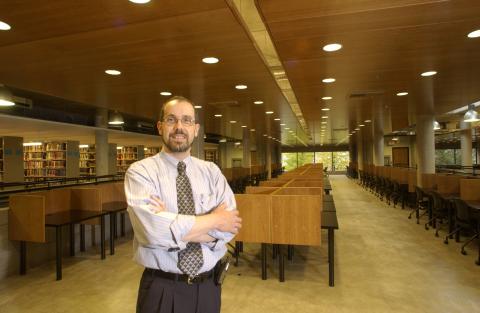 Robert Campbell Standing in Second Floor Carrel Area, UTSC Library