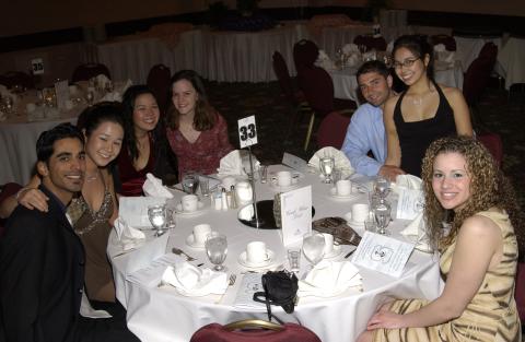Students at Table, Scarborough Campus Athletic Association Banquet, Delta East Hotel