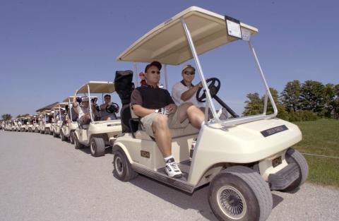 Golf Players in Carts, UTSC Management Alumni Association Golf Tournament, 2001, Deer Creek Golf Club