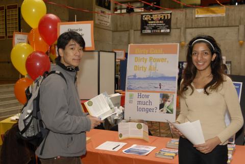 Student and Presenter at Ontario Clean Air AllianceTable, Expand Your Horizons: Volunteer & Internship Fair, the Meeting Place