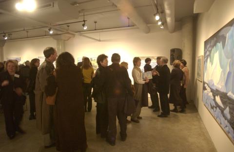 General View of Guests and Artwork in Gallery, Doris McCarthy Gallery Opening