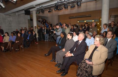 Audience, Seated in Bluffs Event Space, Student Centre Opening