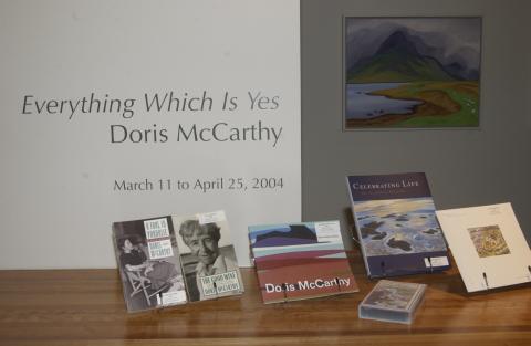 Catalogue Display and Exhibition Signage, Information Desk Shelf, Doris McCarthy Gallery