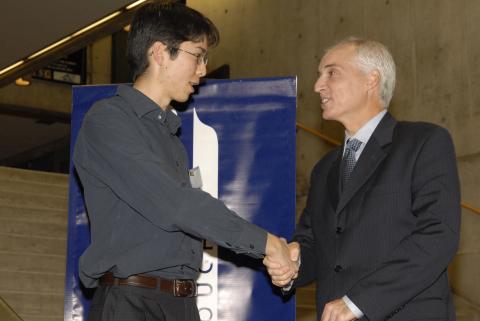 Student Shaking Hands with Franco Vaccarino at Honours Night