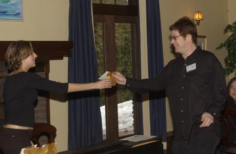 Bob McCarthy Receives Card and Gift, Arts Management Co-op Program Event, Miller Lash House