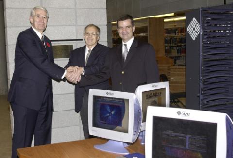 Robert Biregeneau with John Youson and other Dignitary, UTSC Library, Sun Microsystems Informatics Commons, Opening Event, Academic Resource Centre (ARC)
