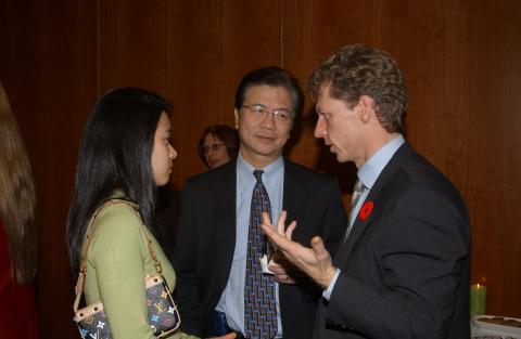 James Orbinski, Speaker for the 2004 F.B. Watts Memorial Lecture, Speaks with Lecture Attendees, Reception, Green Room, Academic Resource Centre (ARC)