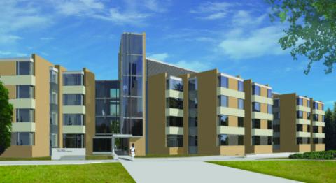 Joan Foley Hall, Residence Building, Architects Rendering