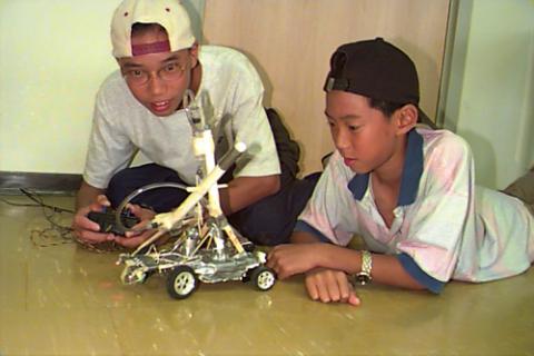 Two Campers with Robot, Camp U of T Scarborough