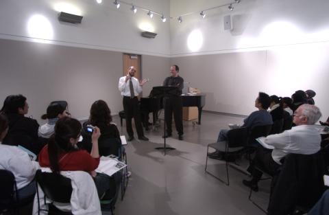 Lenard Whiting, Robert Campbell, and Audience. "UTSC Two Tenors" Concert, Music Studio, AA303, Arts & Administration Building