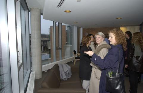 Joan Foley and other Dignitaries Tour Residence Common Area, Joan Foley Hall Residence, Opening Event