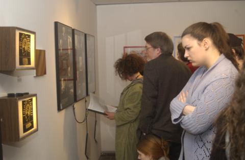 Students Looking at Art in Gallery