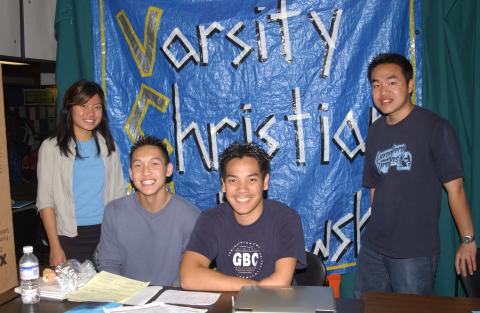 Varsity Christian Fellowship, Information Table with Banner, Clubs Event, the Meeting Place