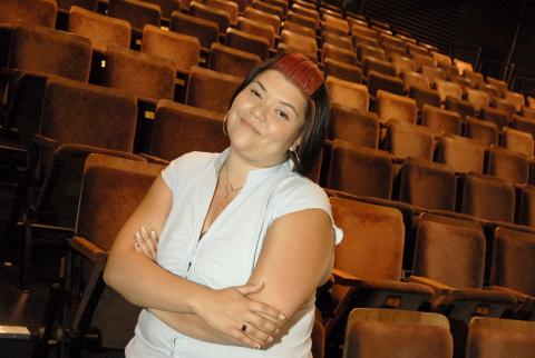 Co-op Student Stands in Auditorium Seating Area, Arts Management Co-op Placement, Soulpepper Theatre Company