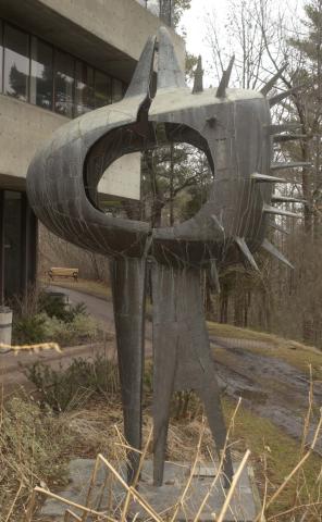 Sculpture by Louis Archambault, A Tall Couple, 1966, H-Wing Patio