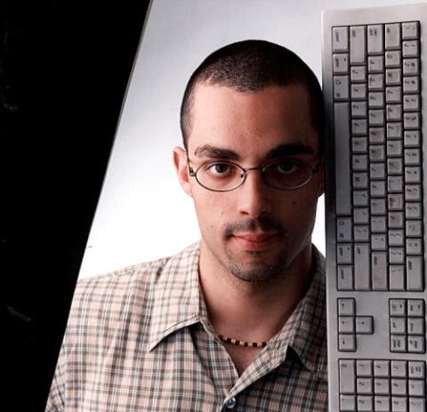 Student with Keyboard, Promotional Studio Image, Computer Science