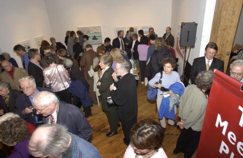 Doris McCarthy speaks with Guest at Event, Wynick-Tuck Gallery