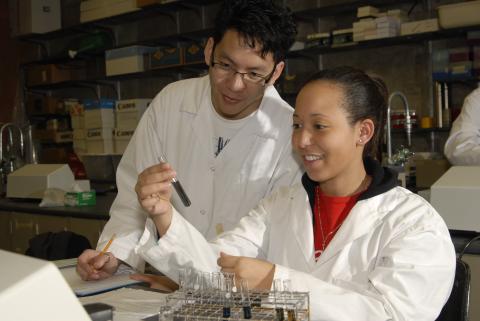 Students Work in Biochemistry Lab