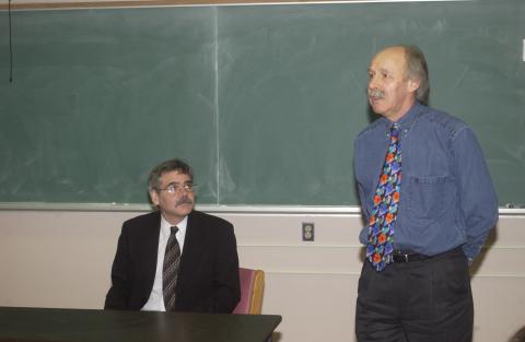Andy Mitchell (Seated) and Michael Bunce in Classroom