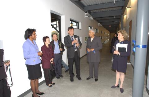 Kwong-loi Shun, Mary Anne Chambers and other Dignitaries Tour the Student Centre (Second Floor), Student Centre Opening