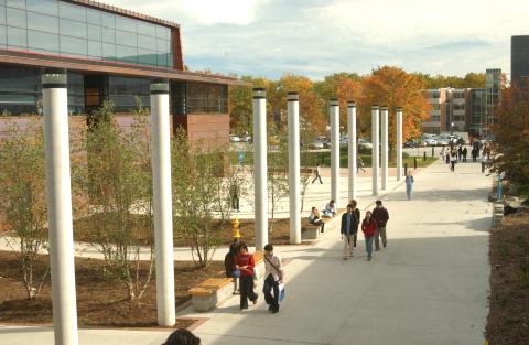 Students Walking by Academic Resource Centre (ARC), Exterior Walkway