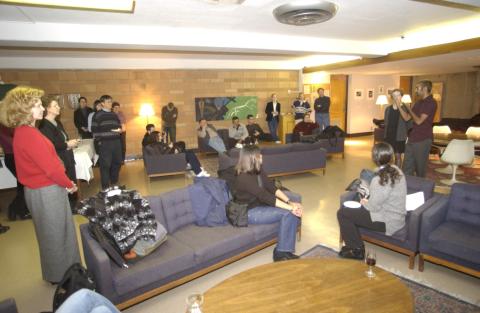 General View, Attendees Listen to Speaker, Opening Event for Positive Space Committee, Faculty and Staff Lounge, H-Wing