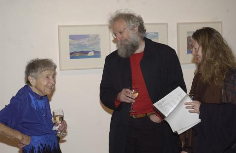 Doris McCarthy Speaks with Guests at Exhibition, Wynick-Tuck Gallery