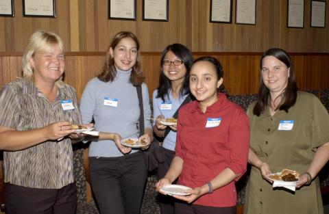 Audrey Glasbergen with Four Student Event Attendees, International Development Studies Reception, Old Council Chambers