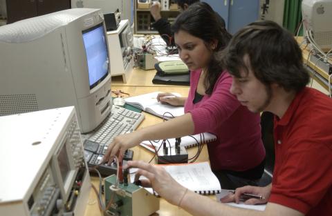 Students Work in Physics Lab