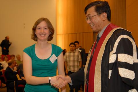 Kwong-loi Shun with Honoured Student, UTSC Honours and Awards Presentation, Spring Convocation, Arts & Administration Lecture Theatre (AA)