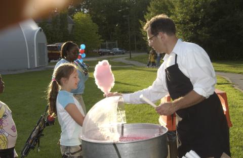 Summerfest, Child getting Cotton Candy from Server