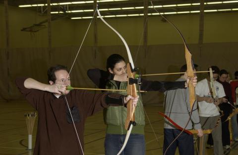 Students doing Archery