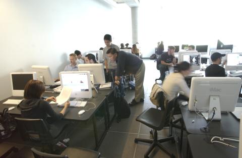 General View, People in Computer Lab, New Media Studies, Joint Program with Centennial College