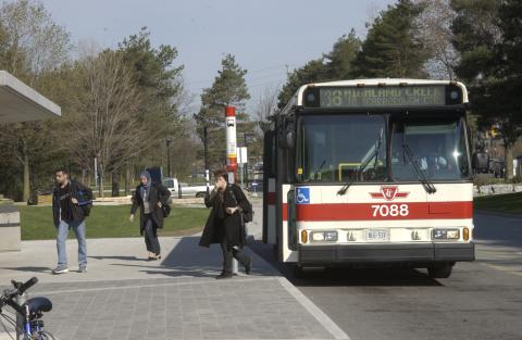 TTC Bus, Stopped at Transit Shelter near Student Centre, Promotional Image