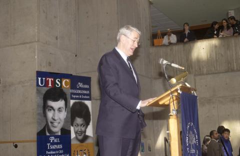 Robert Birgeneau Speaking, "Great Minds" Campaign Event, the Meeting Place