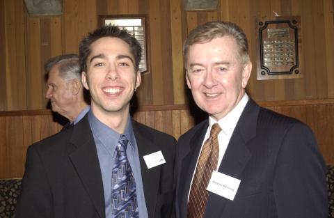 Dan Bandurka (President of SCSU) with Preston Manning, Watts Lecture, Reception, Old Council Chambers, SW403