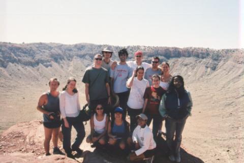 Group of Participants Outdoors, Environmental Field Camp, Meteor Crater Site, Arizona