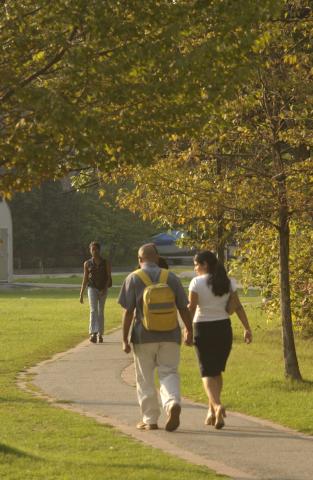Students walking on Outdoor, Treed, Path