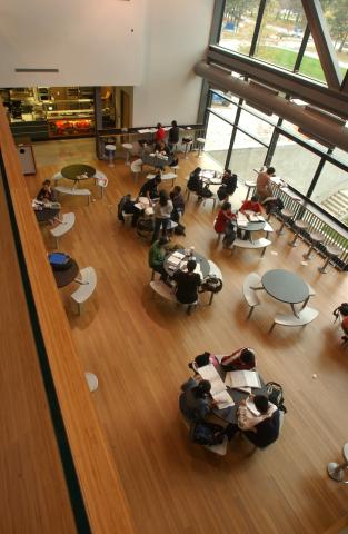 Students at Student Centre Food Court, View from Student Centre 2nd Floor