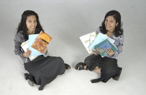 Two Women with Books, Promotional Studio Shot, French Program